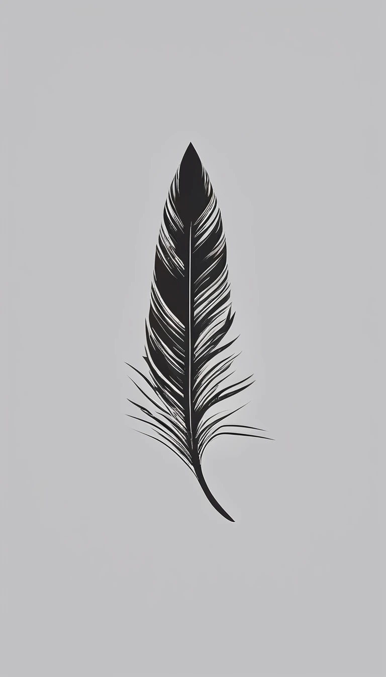A minimal, modern, simple, cinematic logo design for the brand “Penamemoria". Create a modern, minimalistic, high-quality, logo of a feather of memories