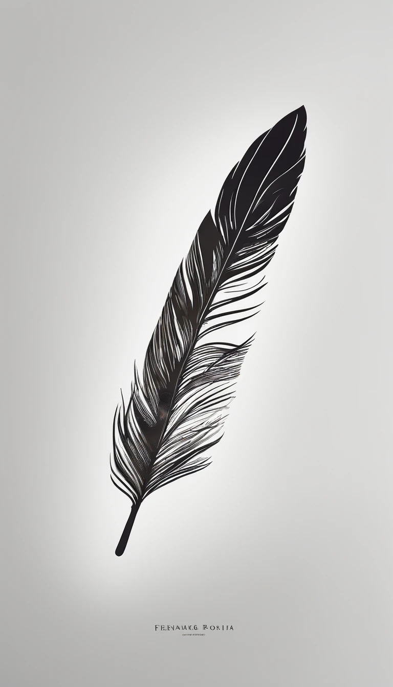 A minimal, modern, simple, cinematic logo design for the brand “Penamemoria". Create a modern, minimalistic, high-quality, logo of a feather that convey a sense of memories and dreams