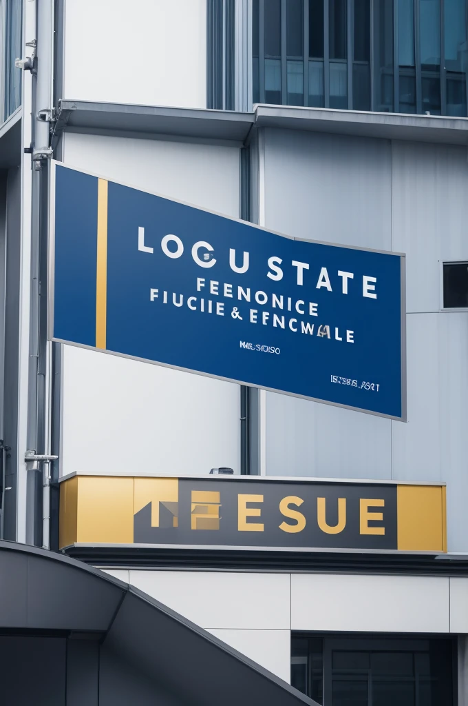 logotype, real estate company, blue and gold, minimalistic, number seven, financial accessibility