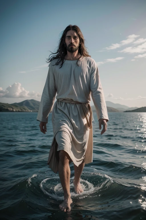 image of Jesus Christ walking on water.