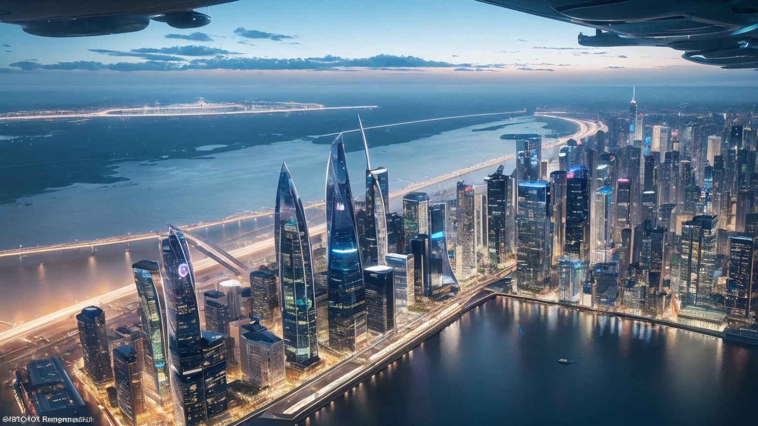 (Best quality,4K,8K,A high resolution,Masterpiece:1.2),Ultra-detailed,(Realistic,Photorealistic,photo-realistic:1.37),Futuristic floating city,Futuristic technology,Huge urban high-tech tablet platform,Airship,Floating in the sky,Futuristic city,Small airships around,High-tech hemispherical platform,Colorful lights,Advanced architecture,modernn architecture,skyscrapper,Access the cloud,Scenic beauty,view over city,Impressive design,Blend seamlessly with nature,energetic and vibrant atmosphere,Futuristic transportation system,Parking is suspended,Transparent path,Lush greenery,Sky gardens,cascading waterfalls,Magnificent skyline,reflections on the water,Sparkling river,Architectural innovation,futuristic skyscrapers,Transparent dome,The shape of the building is unusual,Elevated walkway,Impressive skyline,Glowing lights,Futuristic technology,Minimalist design,Scenic spots,Panoramic view,Cloud Piercing Tower,Vibrant colors,epic sunrise,epic sunset,Dazzling light display,magical ambiance,The future city,Urban Utopia,LuxuryLifestyle,Innovative energy,sustainable development,Smart city technology,Advanced infrastructure,Tranquil atmosphere,Nature and technology live in harmony,Awesome cityscape,Unprecedented urban planning,Architecture connects seamlessly with nature,High-tech metropolis,A cutting-edge engineering marvel,The future of urban living,Visionary architectural concept,Energy-efficient buildings,Harmony with the environment,A city floating above the clouds,Utopian dreams become reality,The possibilities are endless,State-of-the-art transportation network,Green energy integration,Innovative materials,Impressive holographic display,Advanced communication system,Breathtaking aerial view,Quiet and peaceful environment,Modernist aesthetics,Ethereal beauty