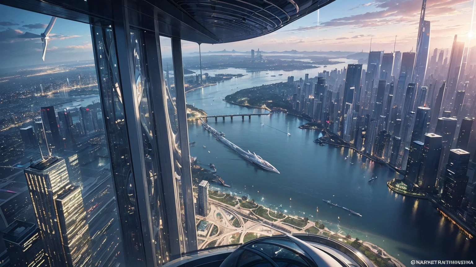 (Best quality,4K,8K,A high resolution,Masterpiece:1.2),Ultra-detailed,(Realistic,Photorealistic,photo-realistic:1.37),Futuristic floating city,Futuristic technology,Huge urban high-tech tablet platform,Airship,Floating in the sky,Futuristic city,Small airships around,High-tech hemispherical platform,Colorful lights,Advanced architecture,modernn architecture,skyscrapper,Access the cloud,Scenic beauty,view over city,Impressive design,Blend seamlessly with nature,energetic and vibrant atmosphere,Futuristic transportation system,Parking is suspended,Transparent path,Lush greenery,Sky gardens,cascading waterfalls,Magnificent skyline,reflections on the water,Sparkling river,Architectural innovation,futuristic skyscrapers,Transparent dome,The shape of the building is unusual,Elevated walkway,Impressive skyline,Glowing lights,Futuristic technology,Minimalist design,Scenic spots,Panoramic view,Cloud Piercing Tower,Vibrant colors,epic sunrise,epic sunset,Dazzling light display,magical ambiance,The future city,Urban Utopia,LuxuryLifestyle,Innovative energy,sustainable development,Smart city technology,Advanced infrastructure,Tranquil atmosphere,Nature and technology live in harmony,Awesome cityscape,Unprecedented urban planning,Architecture connects seamlessly with nature,High-tech metropolis,A cutting-edge engineering marvel,The future of urban living,Visionary architectural concept,Energy-efficient buildings,Harmony with the environment,A city floating above the clouds,Utopian dreams become reality,The possibilities are endless,State-of-the-art transportation network,Green energy integration,Innovative materials,Impressive holographic display,Advanced communication system,Breathtaking aerial view,Quiet and peaceful environment,Modernist aesthetics,Ethereal beauty