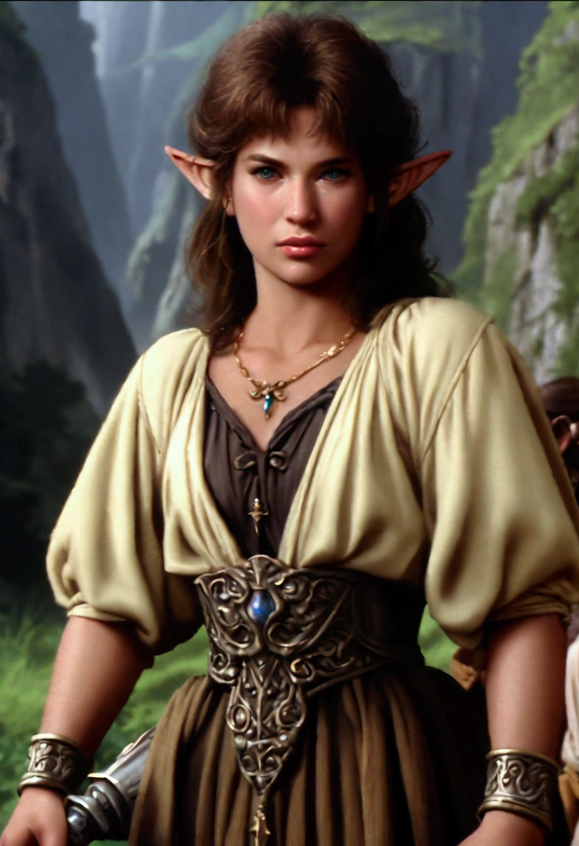 elf with poor clothes, RPG, dvd screenshot, 1980s cinema, dark fantasy, realistic, detailed