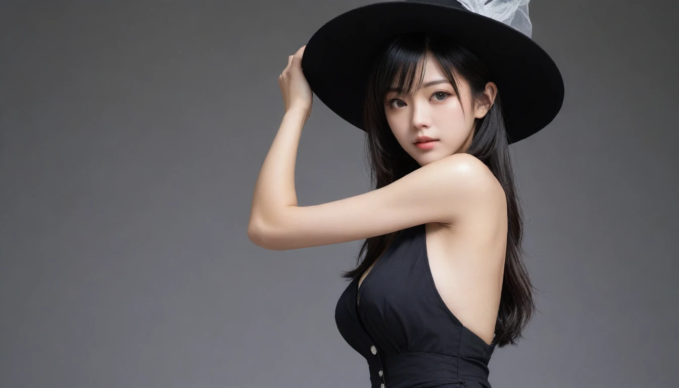 8K, Ultra-high resolution, Highest quality, masterpiece, 三分割法によるphotograph,Surreal, photograph, 1 Girl, (16 years old:1.3), pretty girl, Cute face, Beautiful eyes in every detail, 細かくdetailedに,masterpiece,One Girl:1.2, Japan Female Announcer,cowboy shot,from below,Fearful expression,Black Hair,Messy hair,middle ages, witch,I don't wear a hat,Realistic Skin, Perfect and beautiful face ,完璧でCute face, Skin with attention to detail, Perfect limbs、Narrow waist、Thin legs),Looking at the audience、beauty,Long neck、(((Ideal body type))),A cup small breasts :2,Portraiture:2,Perfect Anatomy,鮮明なdetailed,detailed,Surreal,Light and shadow,darkness