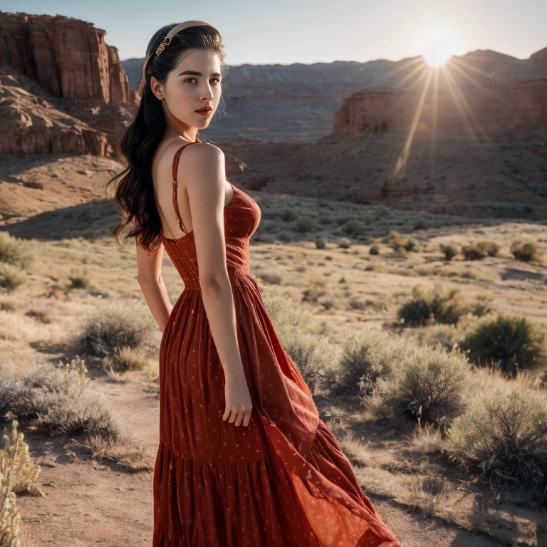 Retro Cam. margaret qualley, aircraft hangar, pilot dress, pin-up, vintage, 22 years old, perfect body, 40's, perspective, half body detail, sharp focus, light mix, detail, 50's, (high skin detail: 1,2), 8k hd, Wallpaper, DSLR, Luz outfit, high quality, Fujifilm XT3 Grainy Films.