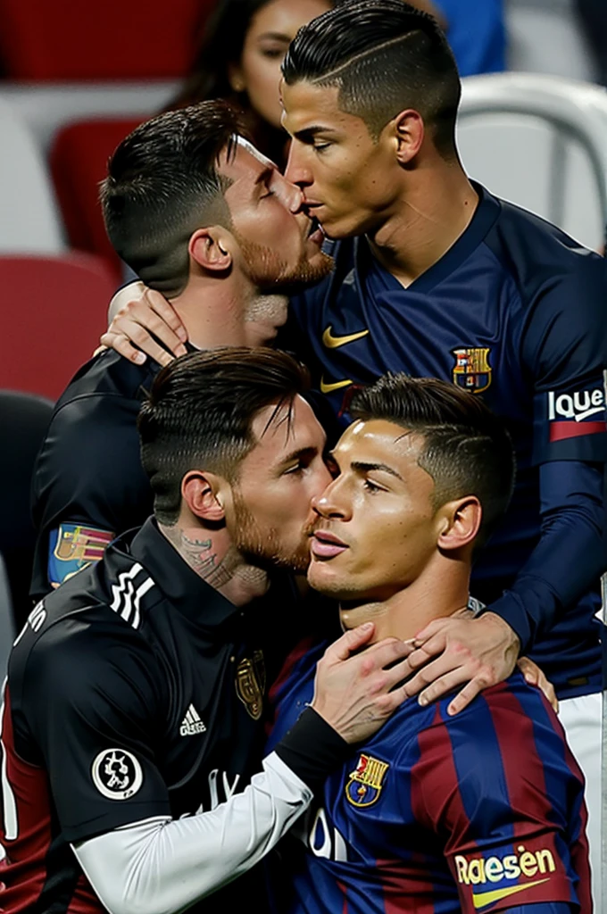 Messi and CR7 kissing