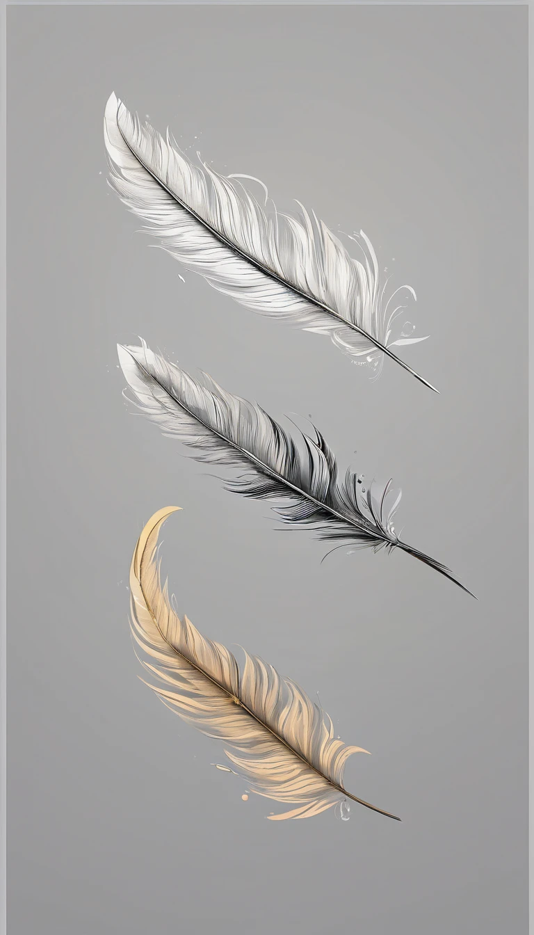 Abstract and minimalist logo of a fantastic feather. Logotipo simples, which shows a special, memorable, poetic, dreamy, fantastic, feather