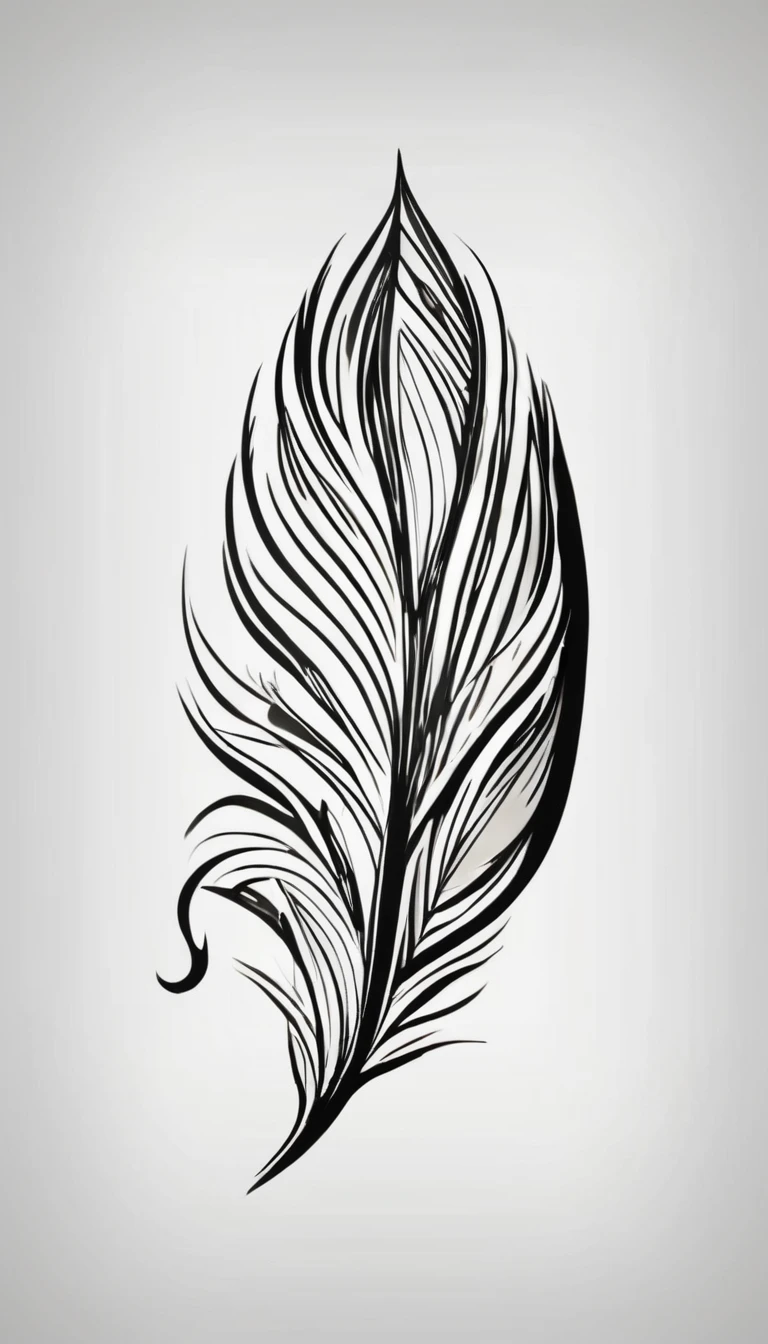 Abstract and minimalist logo of a fantastic feather. Logotipo simples, which shows a special, memorable, poetic, dreamy, fantastic, feather