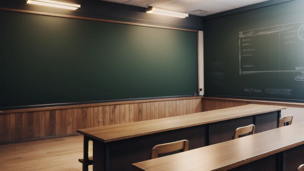 A completely empty blackboard，Podium