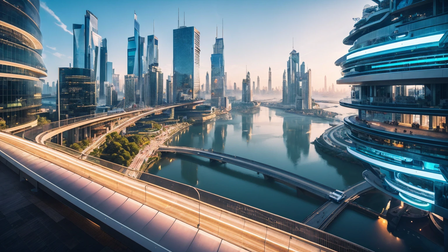 (Best quality,4K,8K,A high resolution,Masterpiece:1.2),Ultra-detailed,(Realistic,Photorealistic,photo-realistic:1.37),Futuristic floating city,Futuristic technology,Huge urban high-tech tablet platform,Airship,Floating in the sky,Futuristic city,Small airships around,High-tech hemispherical platform,Colorful lights,Advanced architecture,modernn architecture,skyscrapper,Access the cloud,Scenic beauty,view over city,Impressive design,Blend seamlessly with nature,energetic and vibrant atmosphere,Futuristic transportation system,Parking is suspended,Transparent path,Lush greenery,Sky gardens,cascading waterfalls,Magnificent skyline,reflections on the water,Sparkling river,Architectural innovation,futuristic skyscrapers,Transparent dome,The shape of the building is unusual,Elevated walkway,Impressive skyline,Glowing lights,Futuristic technology,Minimalist design,Scenic spots,Panoramic view,Cloud Piercing Tower,Vibrant colors,epic sunrise,epic sunset,Dazzling light display,magical ambiance,The future city,Urban Utopia,LuxuryLifestyle,Innovative energy,sustainable development,Smart city technology,Advanced infrastructure,Tranquil atmosphere,Nature and technology live in harmony,Awesome cityscape,Unprecedented urban planning,Architecture connects seamlessly with nature,High-tech metropolis,A cutting-edge engineering marvel,The future of urban living,Visionary architectural concept,Energy-efficient buildings,Harmony with the environment,A city floating above the clouds,Utopian dreams become reality,The possibilities are endless,State-of-the-art transportation network,Green energy integration,Innovative materials,Impressive holographic display,Advanced communication system,Breathtaking aerial view,Quiet and peaceful environment,Modernist aesthetics,Ethereal beauty