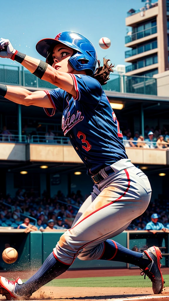 An outfielder makes a diving catch of a ball that could become a home run