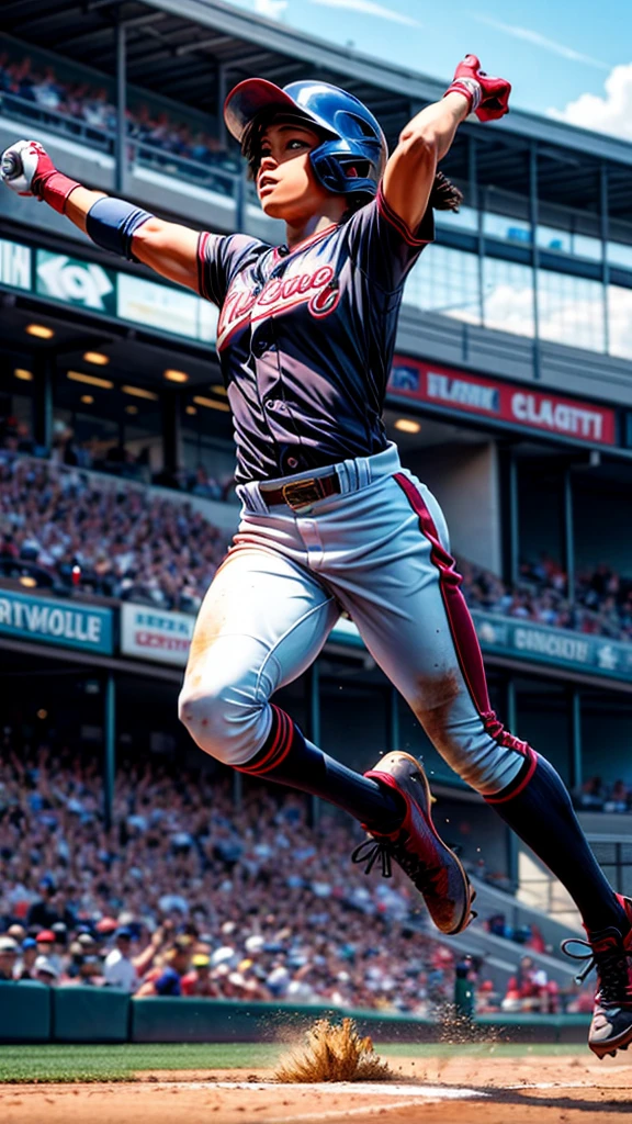 An outfielder makes a diving catch of a ball that could become a home run