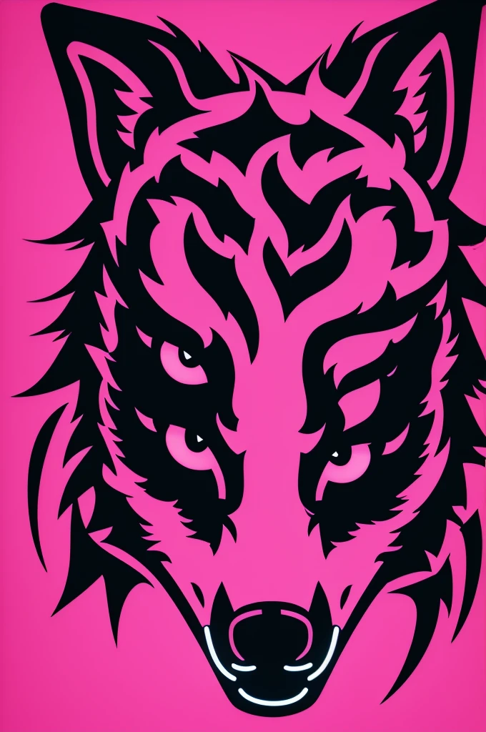 Logo of wolves f.c neon pink color and neon black background