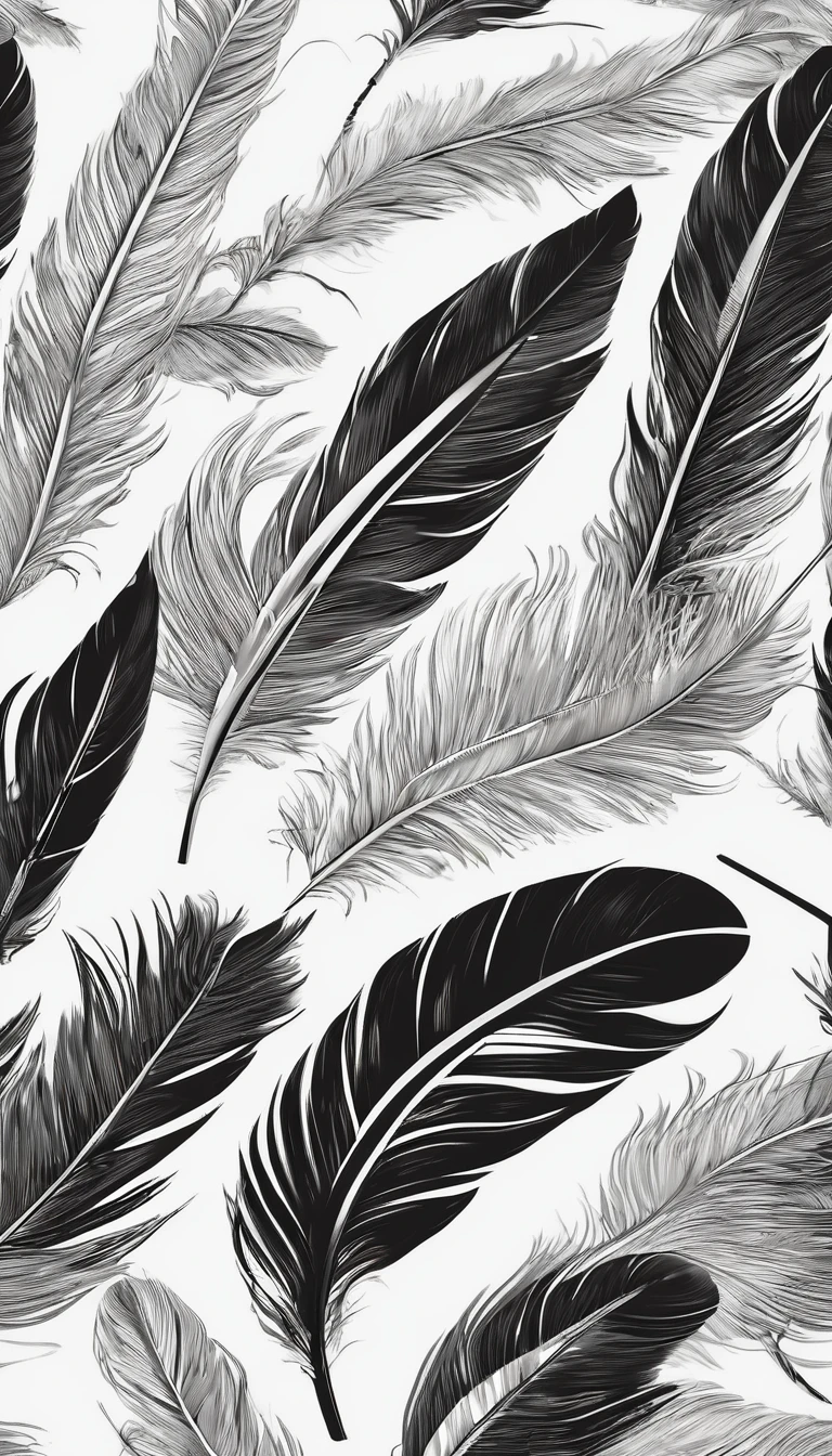 Assume you are a master graphic designer. Your mission is to create a minimalistic, simple, cinematic and detailed logo of a feather. White background