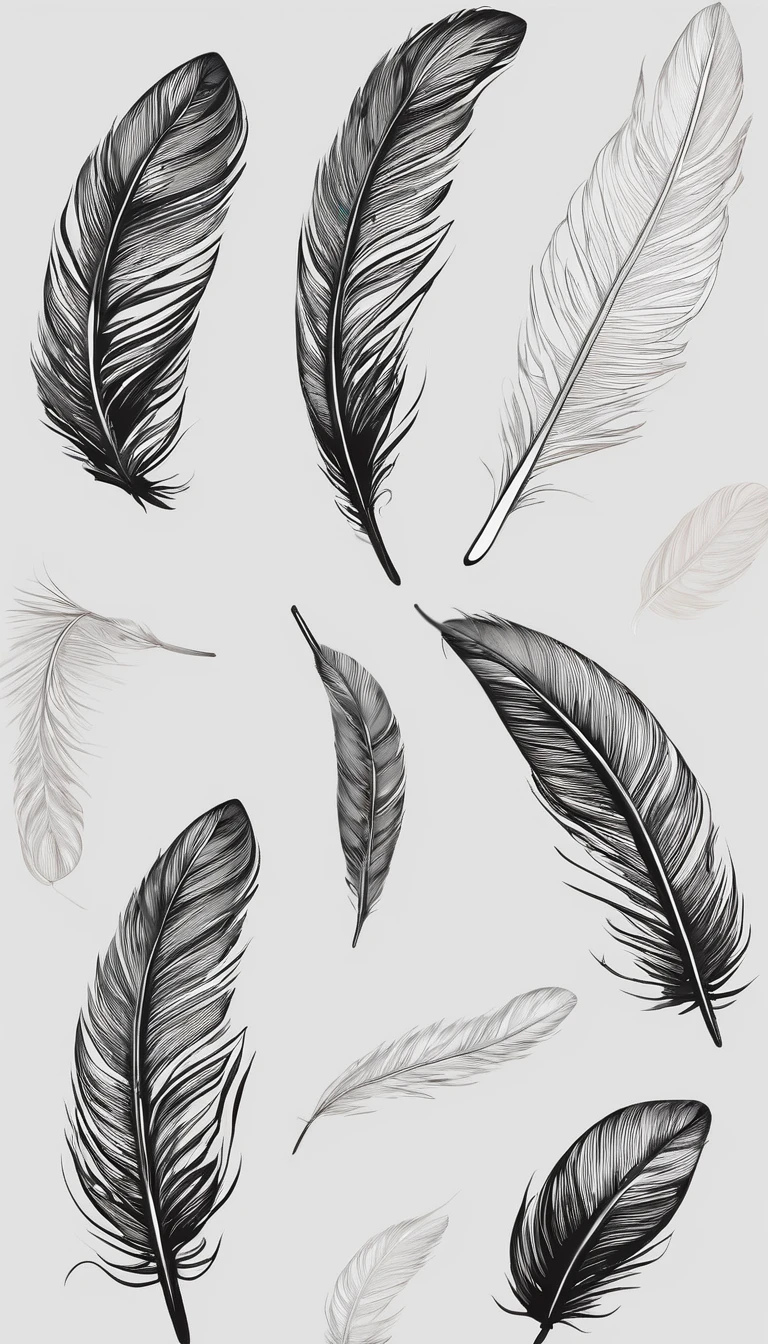 Assume you are a master graphic designer. Your mission is to create a minimalistic, simple, cinematic and detailed logo of a feather. White background