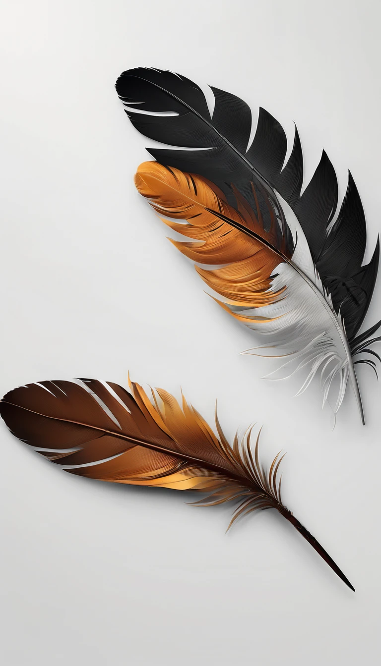 Assume you are a master graphic designer. Your mission is to create a minimalistic, simple, cinematic and detailed logo of a feather. White background