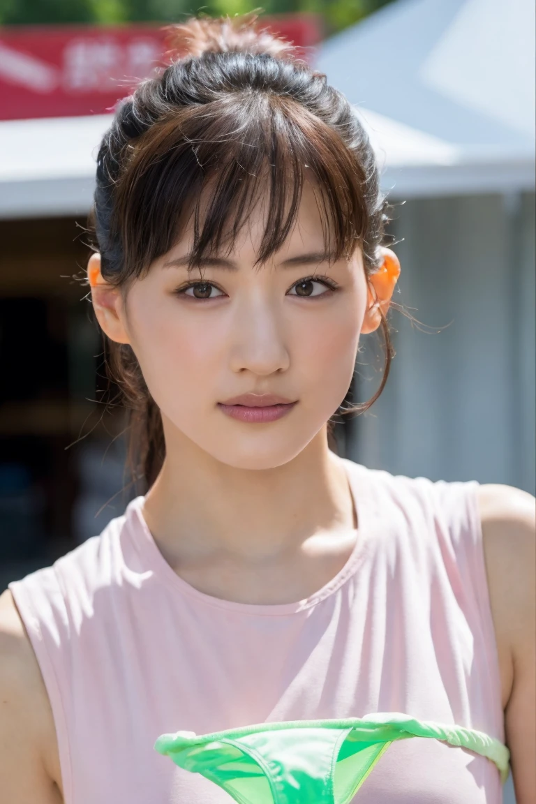 (8K, RAW Photos,Highest quality, High resolution:1.1), (超Realisticな:1.4),(Realistic, Realistic:1.3),The Beauty of Japan、((Upper Body:1.3))、Gymnastics Team - Flexible Leotards and Grips,holding panties , (Panties as a gift),(Detailed light green silk panties:1.1),Focus Panties,(Blushing:1.3),(Panty stains),