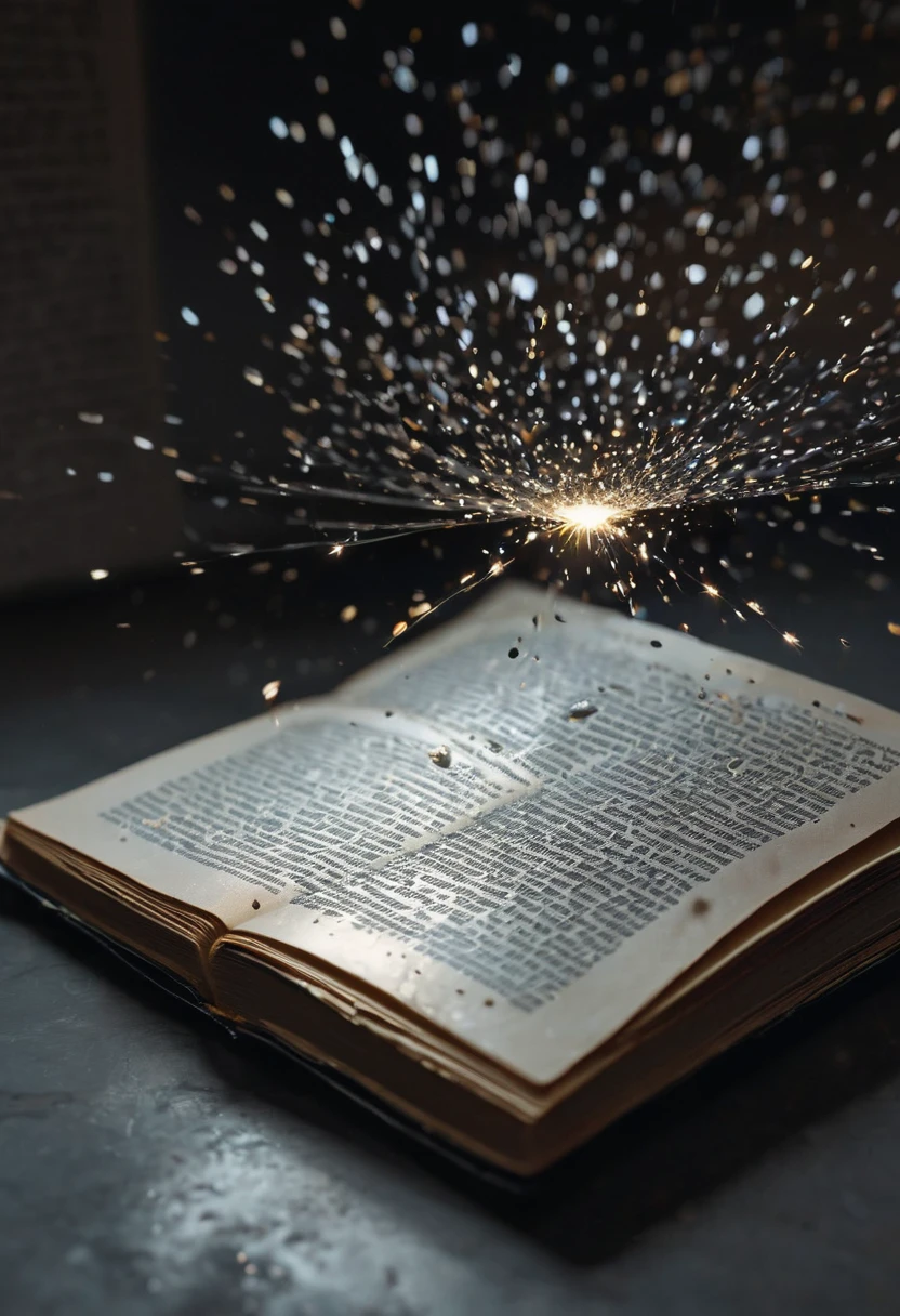 a close up of a book on a metal plate with a light shining, a stipple by Sophie Pemberton, trending on unsplash, abstract illusionism, surprising, shattering, floating spellbook, shocking, shapeshifter, shattering expectations, illusionism, hauntingly surreal, usa-sep 20, 2 0 2 0 fashion, amazing!