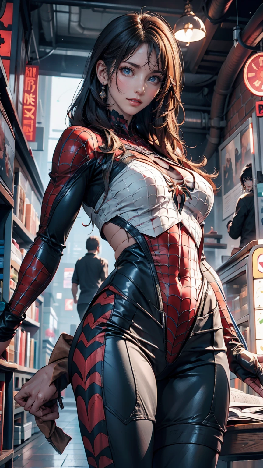 Female Spider-Man - Spider-Man and Spider-Man in the Dark City, Spider-Verseアートスタイル, into the Spider-Verse, Spider-Verse, Spider-Verse, Futuristic style spiderman, A Thousand Morals!!!, 3840×2160, 3840x2160, A Thousand Morals, High Quality 4K Wallpaper, Rendered with sfm, Highly detailed rendering