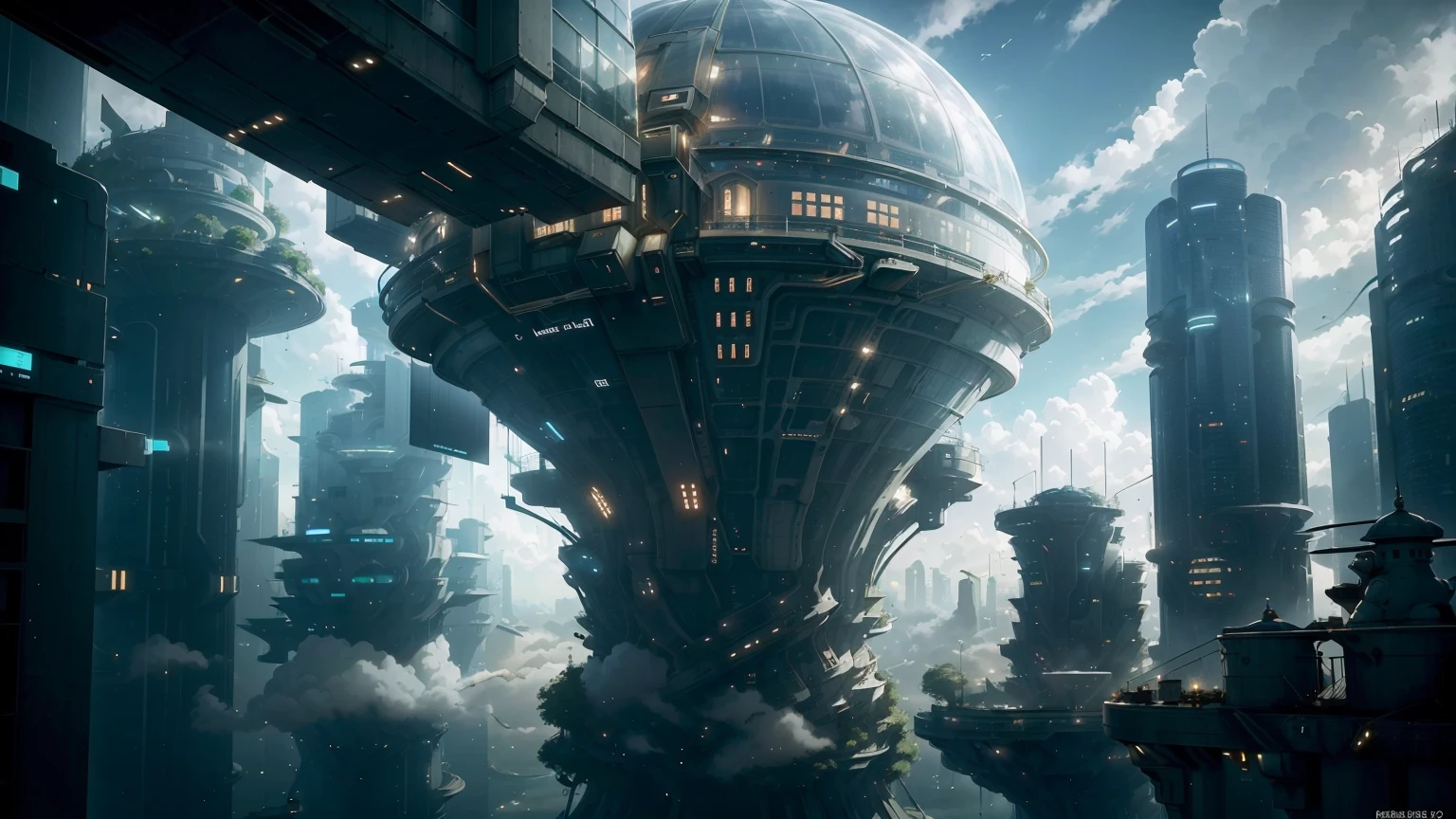 (Best quality,4K,8K,A high resolution,Masterpiece:1.2),Ultra-detailed,(Realistic,Photorealistic,photo-realistic:1.37),Futuristic floating city,Futuristic technology,Huge urban high-tech tablet platform,Airship,Floating in the sky,Futuristic city,Small airships around,High-tech hemispherical platform,Colorful lights,Advanced architecture,modernn architecture,skyscrapper,Access the cloud,Scenic beauty,view over city,Impressive design,Blend seamlessly with nature,energetic and vibrant atmosphere,Futuristic transportation system,Parking is suspended,Transparent path,Lush greenery,Sky gardens,cascading waterfalls,Magnificent skyline,reflections on the water,Sparkling river,Architectural innovation,futuristic skyscrapers,Transparent dome,The shape of the building is unusual,Elevated walkway,Impressive skyline,Glowing lights,Futuristic technology,Minimalist design,Scenic spots,Panoramic view,Cloud Piercing Tower,Vibrant colors,epic sunrise,epic sunset,Dazzling light display,magical ambiance,The future city,Urban Utopia,LuxuryLifestyle,Innovative energy,sustainable development,Smart city technology,Advanced infrastructure,Tranquil atmosphere,Nature and technology live in harmony,Awesome cityscape,Unprecedented urban planning,Architecture connects seamlessly with nature,High-tech metropolis,A cutting-edge engineering marvel,The future of urban living,Visionary architectural concept,Energy-efficient buildings,Harmony with the environment,A city floating above the clouds,Utopian dreams become reality,The possibilities are endless,State-of-the-art transportation network,Green energy integration,Innovative materials,Impressive holographic display,Advanced communication system,Breathtaking aerial view,Quiet and peaceful environment,Modernist aesthetics,Ethereal beauty