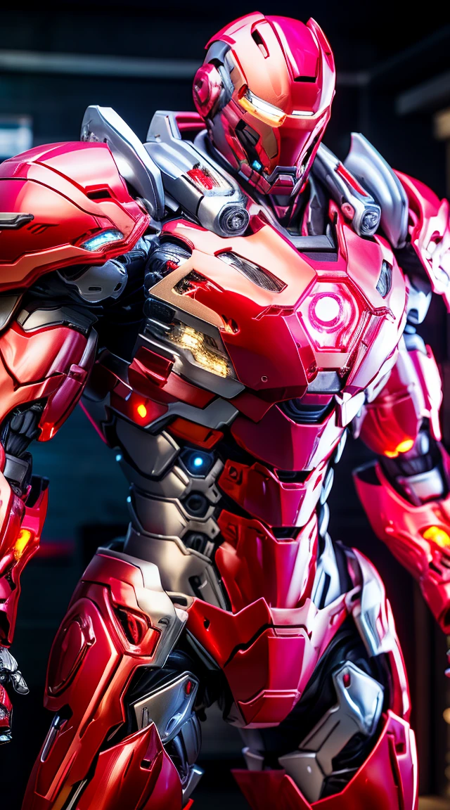 Ironman, Heavy Mecha Armor, transparent, Muscular body, The letter S is engraved on the chest.
