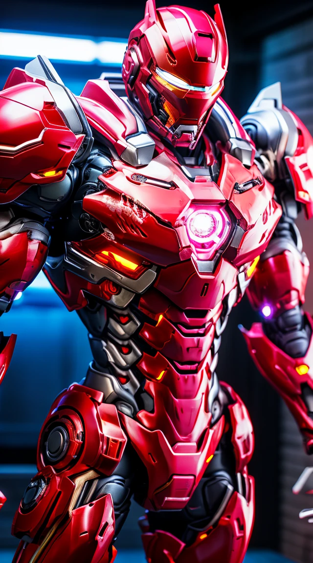 Ironman, Heavy Mecha Armor, transparent, Muscular body, The letter S is engraved on the chest.