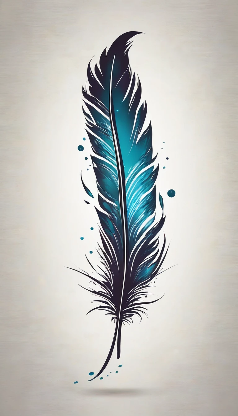epic fantasy illustration, minimalistic logo design, best quality, masterpiece, painting of a Feather Of Dreams