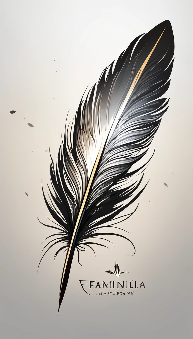 epic fantasy illustration, minimalistic logo design, best quality, masterpiece, painting of a Feather Of Dreams