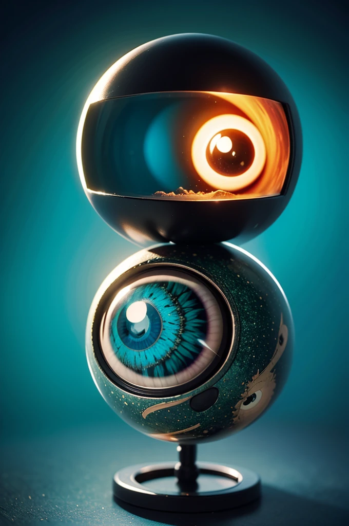 stunning image of cute adorable chibi ((eye ball)) in dark space suit, moody, grainy, noisy, concept art, by Alberto Seveso, Cyril Rolando, Dan Mumford, Meaningful Visual Art, Detailed Painting, Digital Illustration, Unreal Engine 5, 32k maximalist, hyperdetailed fantasy art, 3d digital art, sharp focus, masterpiece, fine art