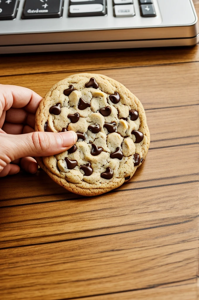 cookie: Draw a cookie (cookie) and a computer, showing how information is stored