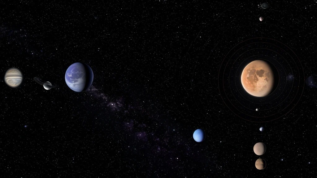 A view of our solar system as it looks from the heliosphere as of right now.