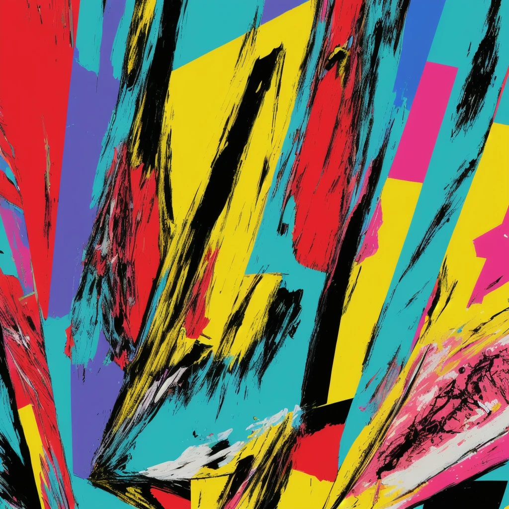One knife, single knife, long blade knife, abstract pop art, pop art colors, horror vibes, satire, highly detailed, 8k, macro shot, nothing else but knife