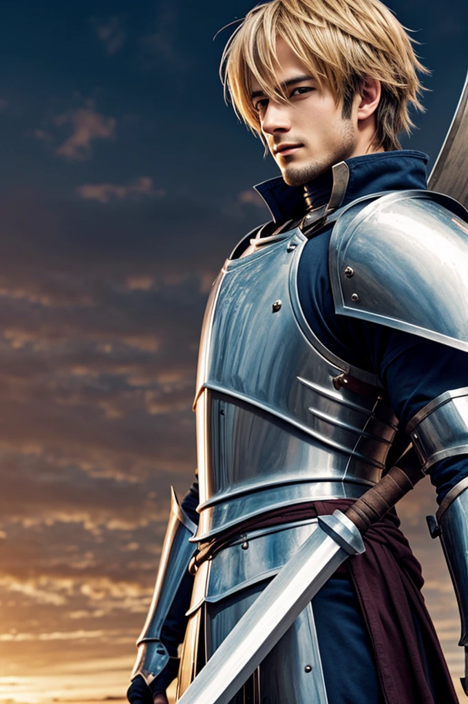 Male knight in the anime world