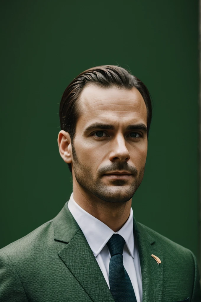 You can make a man in a suit on a green background so that you can't see his head