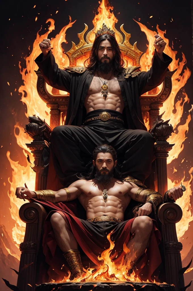 God on his throne of fire