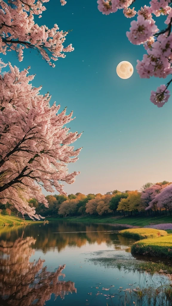 Help me make a mobile wallpaper，Phone background image，The background image has the following words：&quot;Splendid as spring flowers，Beautiful as the autumn moon。