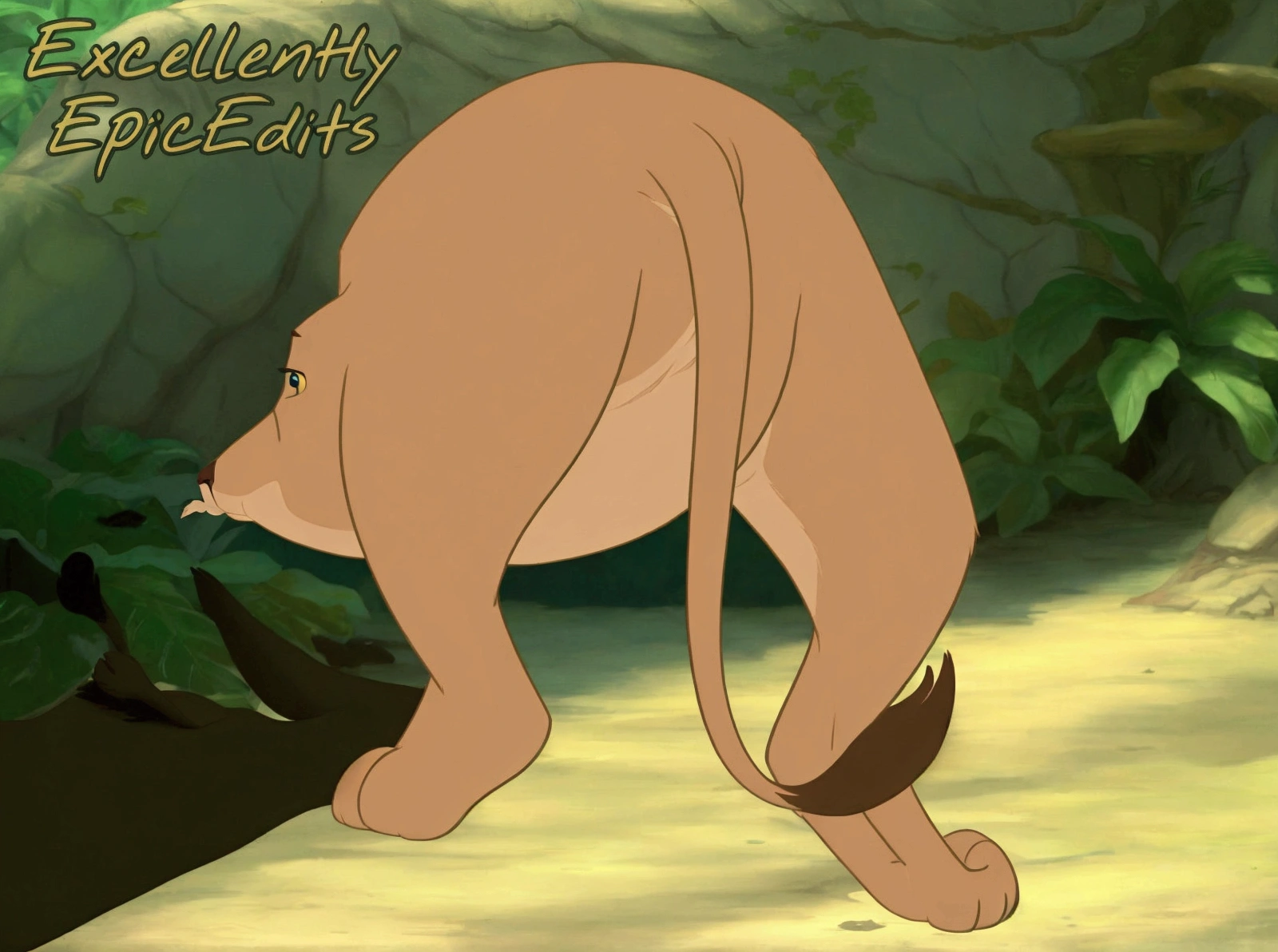 a close up of a cartoon of a lion with a long tail, disney's bambi cat, don!!! bluth!!!, don!!!! bluth!!!!, don bluth!!, don bluth!!!, hunchbacked, don bluth animation, inspired by Don Bluth, scar, disney stylized furry, disney's tarzan, littlefoot, classic disney mood