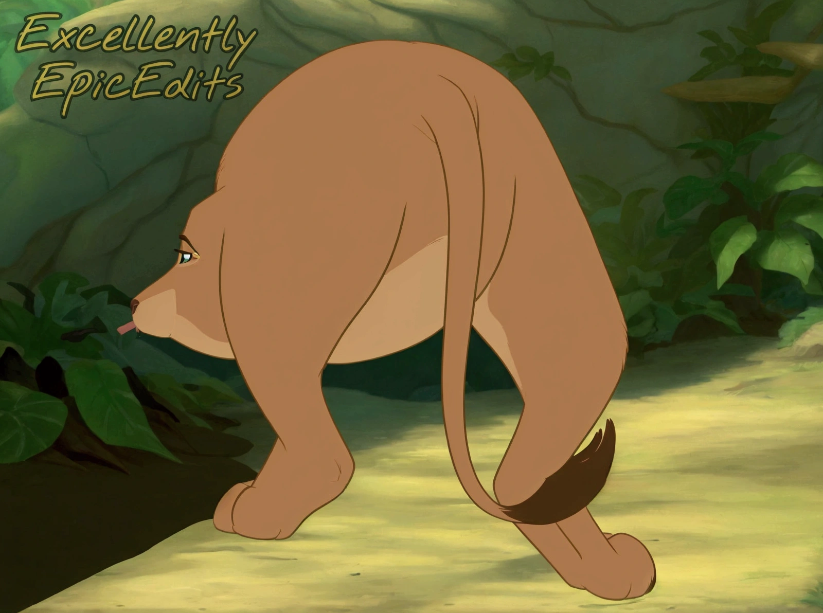 a close up of a cartoon of a lion with a long tail, disney's bambi cat, don!!! bluth!!!, don!!!! bluth!!!!, don bluth!!, don bluth!!!, hunchbacked, don bluth animation, inspired by Don Bluth, scar, disney stylized furry, disney's tarzan, littlefoot, classic disney mood