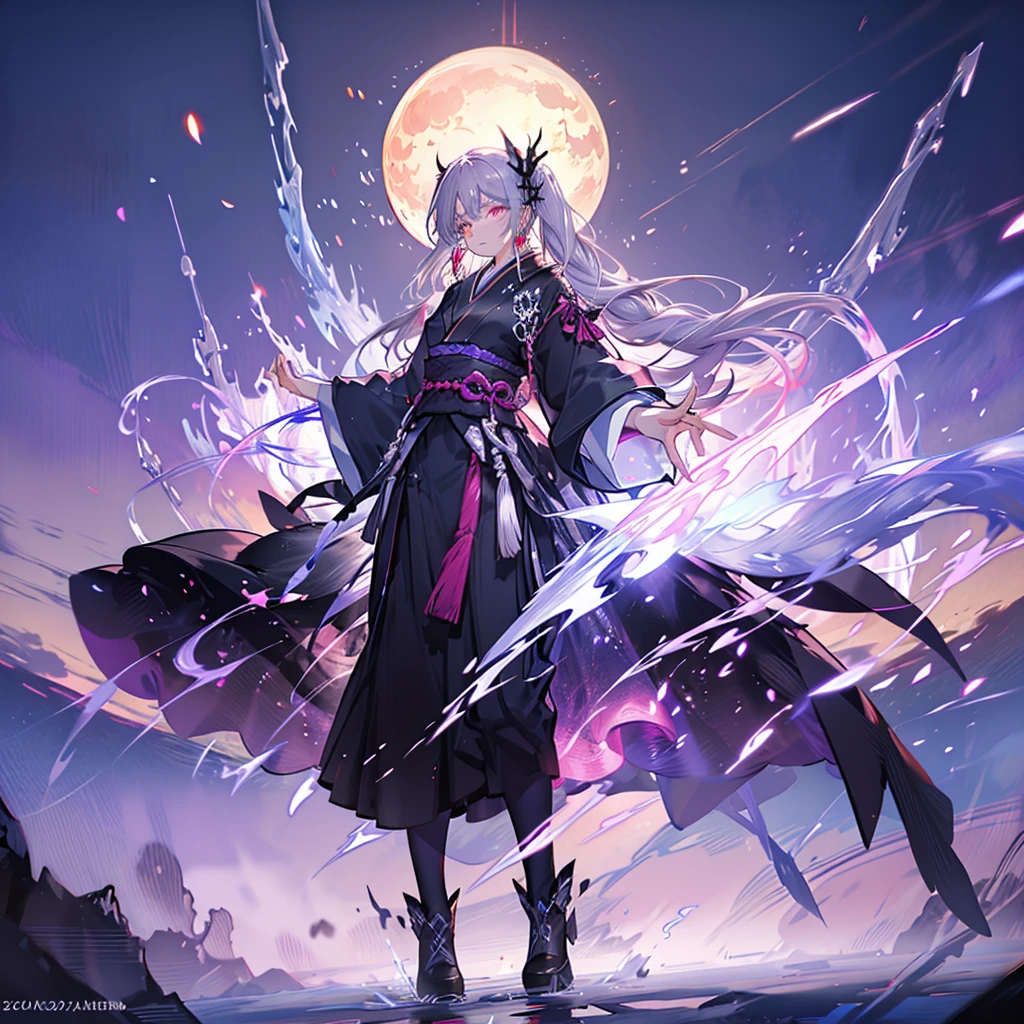 (White heir Shot heir Whole body)
((Japanese Sword))
Death Clothes Dress
((Grim Reaper Girl))
Eyes color Neon Pink
Shiny earrings Bathed in light
Fire Aura Confetti Particles of light
(((Big Fullmoon )))
Catch the wind Ligh