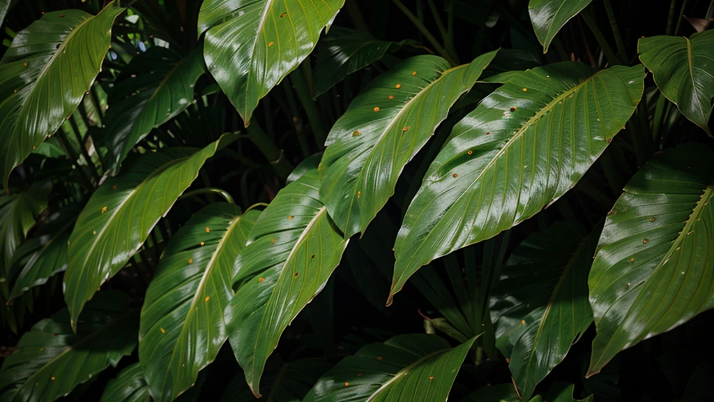 tropical leaves, green