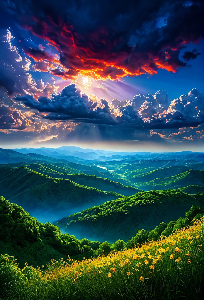 summer sky,photorealistic,highly realistic,extreme details,breathtakingly realistic,high contrast realism,high saturation realism,vibrant colors,dramatic lighting,captivating landscape,compelling storytelling,atmospheric scene,mesmerizing visuals,intricate details,strong emotions,celestial beauty,dreamlike world