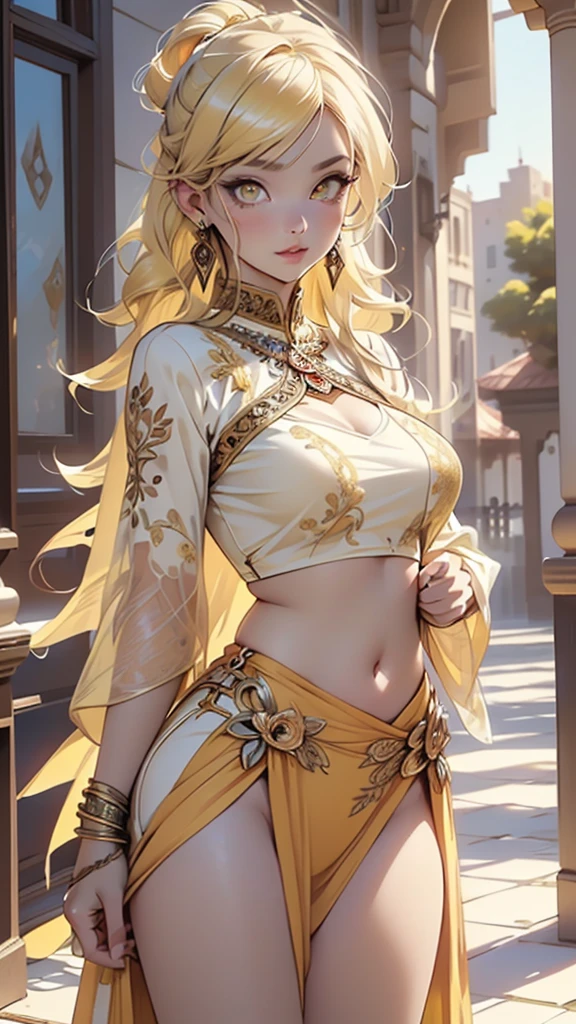 ((((indian girl)))),

girl,((yellow_body:1.3,yellow_face:1.3, completely yellow_skin:1.3)),(large breasts:1.4),saggy breasts,((((yellow hair)))),(((yellow_eyes:1.3))),intricate eyes,beautiful detailed eyes,symmetrical eyes,(((lustrous skin:1.5,bright skin: 1.5,shiny skin,very shiny skin,shiny body))),(spider lower abdomen,narrow waist,wide hip,bimbo body,inflated legs,thick thighs,delicate detailed fingers),((hand consists of a short thumb and four fingers,hand with just five fingers,(detailed face))),

(cute,slutty,sensual,seductive look,seductive,((erotic)),opulent,sumptuous,longingly,(nsfw)),

(arabian clothes, harem outfit, arabian dancing girl, belly dancer outfit, sex slave, jewelry, sheer loincloth, pelvic curtain, midriff, bracelets,),(arabian jewelry,intricate necklace),(((intricate outfit,intricate clothes))),(((intricate outfit,intricate clothes,embroidered outfit,ornate outfit))),

(dynamic pose:1.0),embarrassed,(centered,scale to fit dimensions,Rule of thirds),

indoors,(huge columns of an Arab palace,arab palace,arab palace background),scenery,extremely scenery,arab style,

(Glossy arab ornaments),highres,sharp focus,(ultra detailed,extremely detailed),(photorealistic artwork:1.37),(extremely detailed CG unity 8k wallpaper),(((vibrant colors,vibrant theme))),(intricate),(masterpiece),(best quality),artistic photography,(photography taken by sldr),(intricate background),perfect rendered face,perfect face details,realistic face,photo realistic,((intricate detail)),(((realism))),
