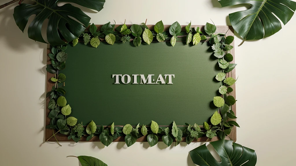 Creative layout made of green tropical leaves Flat lay top view minimal nature concept
