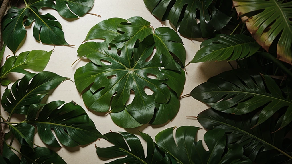 tropical leaves top view