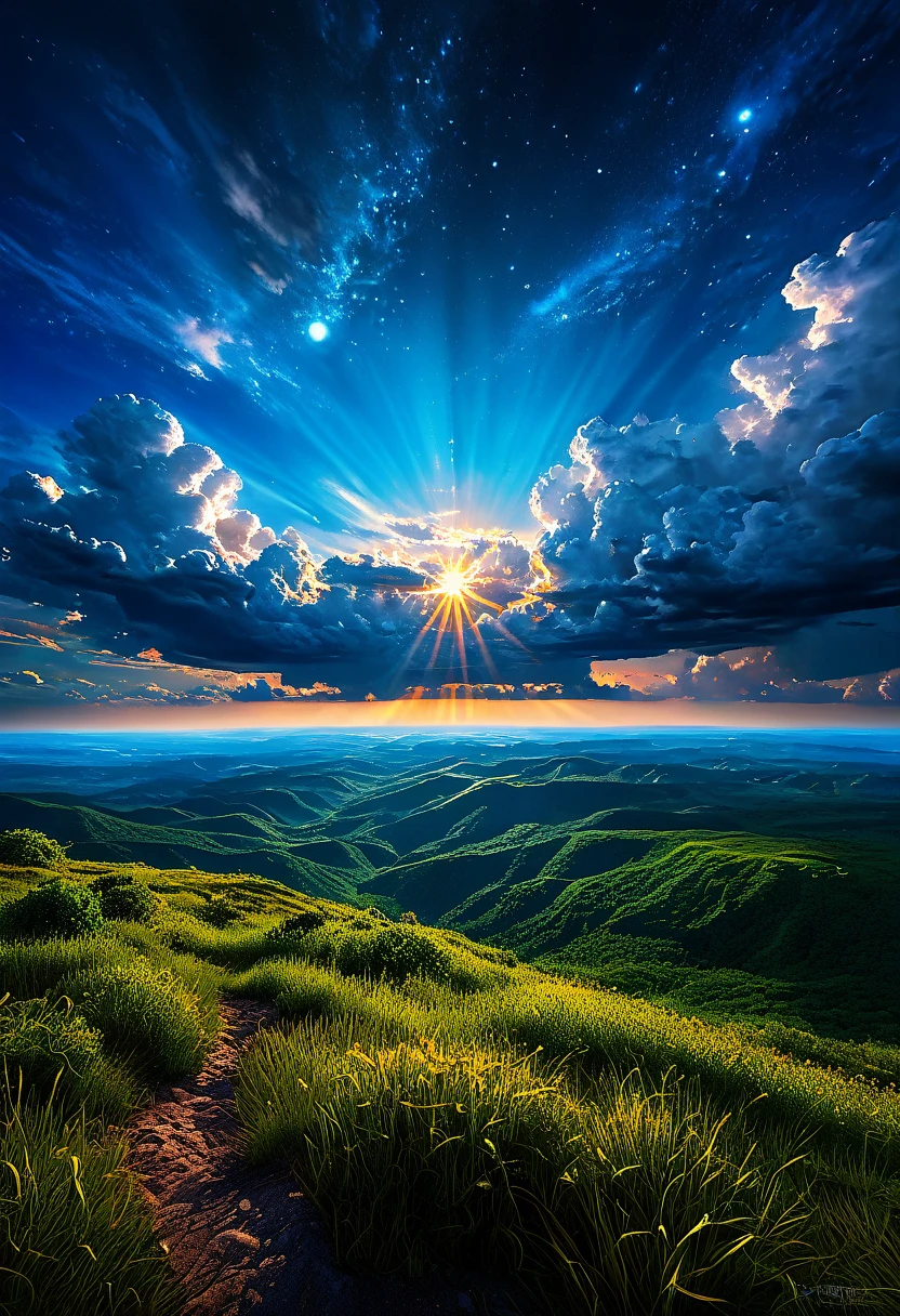 summer sky,photorealistic,highly realistic,extreme details,breathtakingly realistic,high contrast realism,high saturation realism,vibrant colors,dramatic lighting,captivating landscape,compelling storytelling,atmospheric scene,mesmerizing visuals,intricate details,strong emotions,celestial beauty,dreamlike world