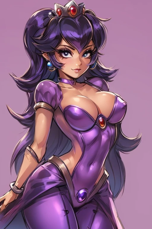 best Quality, (princess peach fusion with widowmaker:1.2), beautiful, solo, caste background, sexy, sexy wear, sensual, looking to you