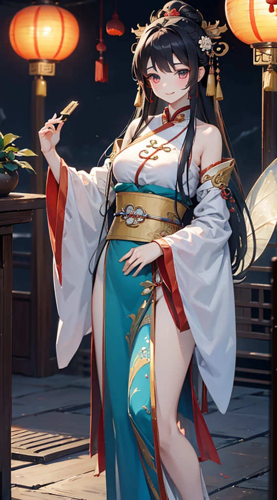 Immortal Cultivation风格,中式Immortal Cultivation风格,Fantasy style,Chinese background,Xianxia Background,Xianxia style background,Fantasy style背景,Pavilion background。Fairy,Fairy,HanfuFairy,Hanfu,Hanfu女性,Traditional Chinese hairstyle,Hairpin,Hairpin,Hairpin,Step head ornaments,Chinese hair accessories,maternal,maternal,A loving smile,Gentle smile,Immortal,Immortal Cultivation,Fairy,,Hanfu,Hanfu,露肩Hanfu