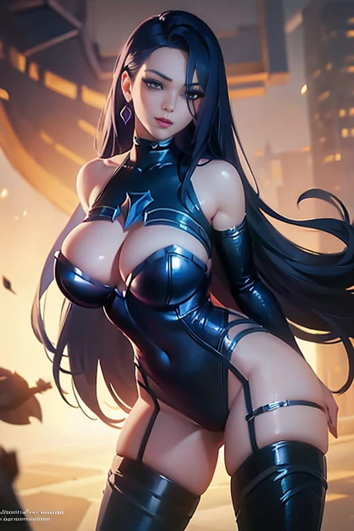 kai'sa , league of legends , huge thighs, tits , black lingerie