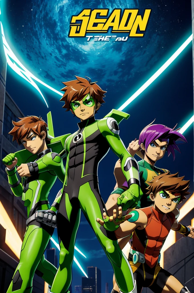 Asme the combination between these three characters: deapool, saibor(young titans) and four arms(Ben 10)