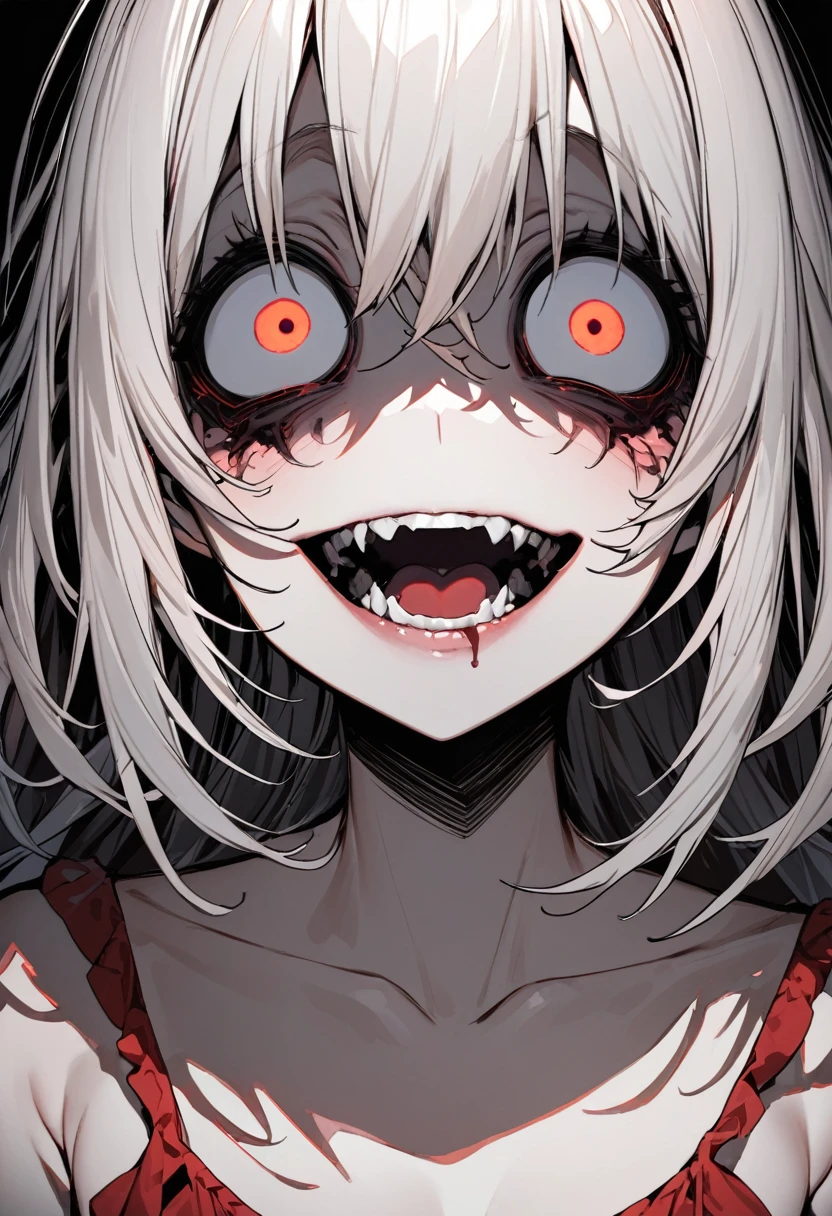 high quality,1 girl,( yandere :1.2),( crazy eyes:1.1), Highest quality, 16K, Unbelievably absurd, Very detailed, 2.5D, Black Background